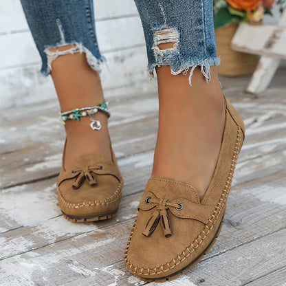 🔥Promotion du dernier jour 50% de réduction - Mocassins confortables et souples de style vintage avec nœud pour femmes