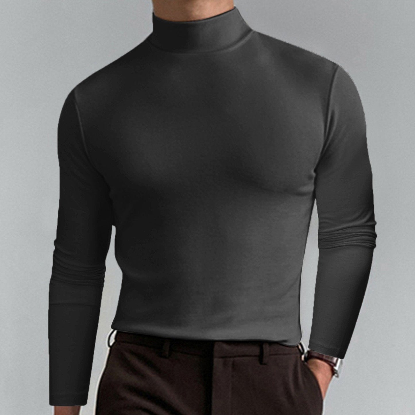👕 60% de réduction! 🏃‍♂️ T-shirt Homme à Col Montant – Coupe Adjustable, Tissu Respirant & Polyvalent Sport/Quotidien ✨