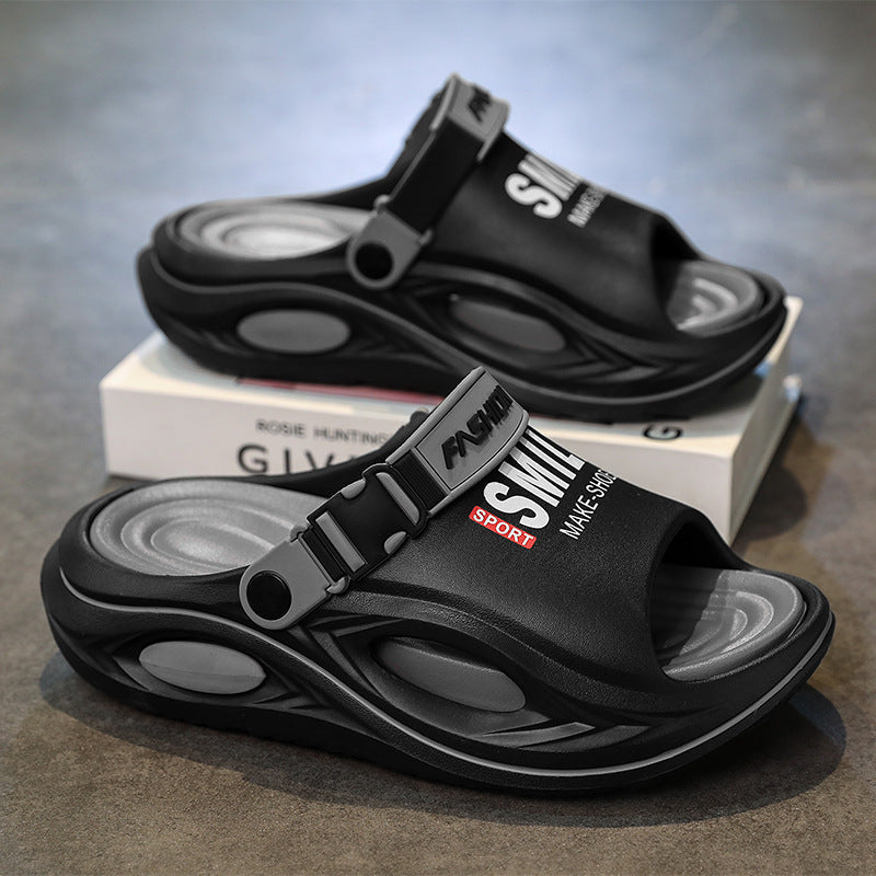 👟 50% DE RÉDUCTION! 🏠 Chausson Homme Antidérapant Semelle Épaisse – Bride convertible, EVA confortable & similicuir – Parfait pour un usage quotidien à la maison ✨