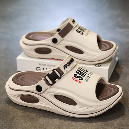 👟 50% DE RÉDUCTION! 🏠 Chausson Homme Antidérapant Semelle Épaisse – Bride convertible, EVA confortable & similicuir – Parfait pour un usage quotidien à la maison ✨