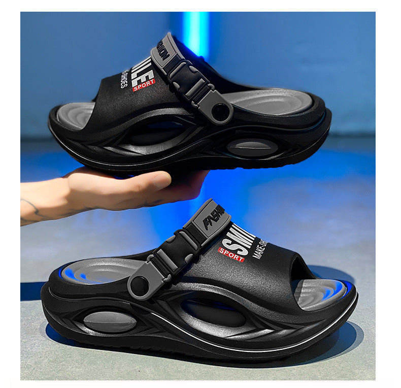 👟 50% DE RÉDUCTION! 🏠 Chausson Homme Antidérapant Semelle Épaisse – Bride convertible, EVA confortable & similicuir – Parfait pour un usage quotidien à la maison ✨