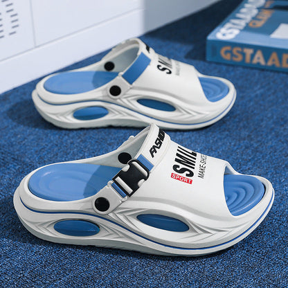 👟 50% DE RÉDUCTION! 🏠 Chausson Homme Antidérapant Semelle Épaisse – Bride convertible, EVA confortable & similicuir – Parfait pour un usage quotidien à la maison ✨