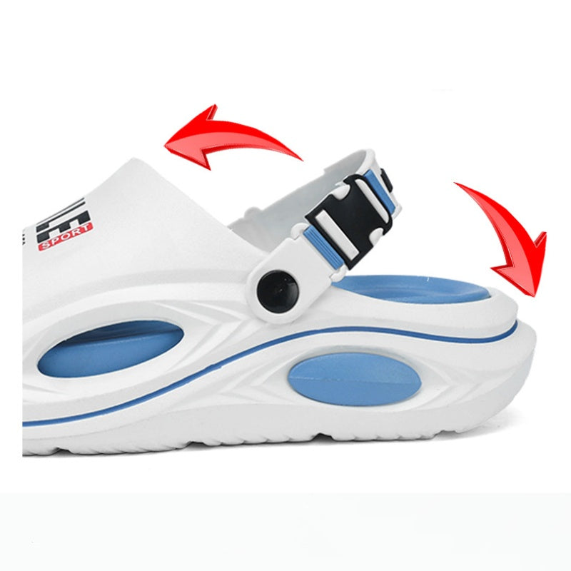 👟 50% DE RÉDUCTION! 🏠 Chausson Homme Antidérapant Semelle Épaisse – Bride convertible, EVA confortable & similicuir – Parfait pour un usage quotidien à la maison ✨