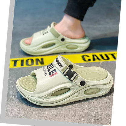 👟 50% DE RÉDUCTION! 🏠 Chausson Homme Antidérapant Semelle Épaisse – Bride convertible, EVA confortable & similicuir – Parfait pour un usage quotidien à la maison ✨