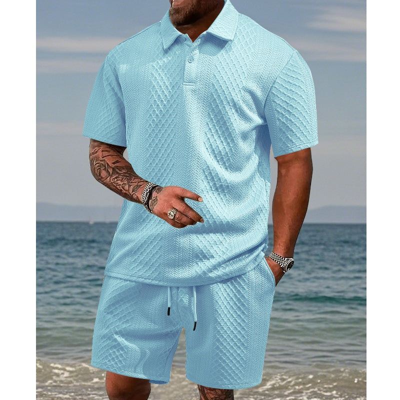 Costume homme à imprimé losanges ✨ Facile à assortir, coupe décontractée et ample, col polyvalent, une seule pièce suffit pour la maison ou les sorties 🛋️