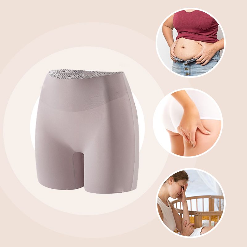 Sous-vêtement taille haute en soie glacée pour femmes avec effet ventre plat et effet galbant des fesses