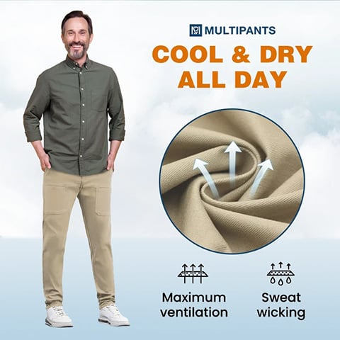 ⭐ Offre à durée limitée : 70 % de réduction 🏆 Best-seller 🥰 MultiPants – Pantalon cargo ultra-extensible, résistant et doté de nombreuses poches