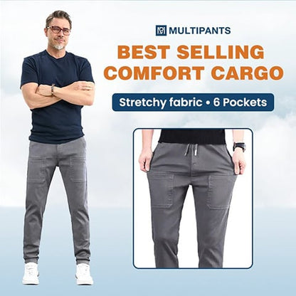 ⭐ Offre à durée limitée : 70 % de réduction 🏆 Best-seller 🥰 MultiPants – Pantalon cargo ultra-extensible, résistant et doté de nombreuses poches