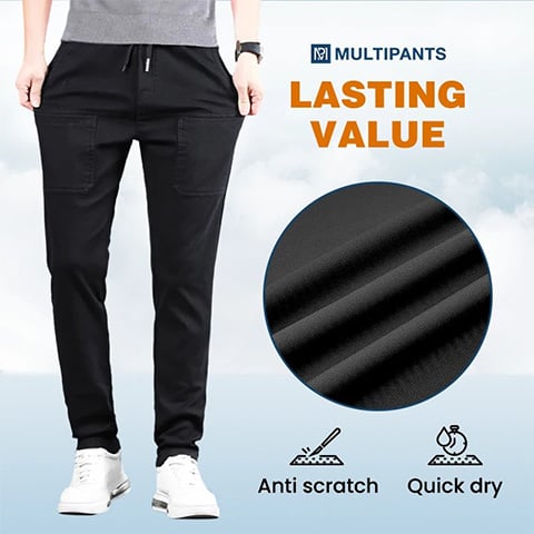 ⭐ Offre à durée limitée : 70 % de réduction 🏆 Best-seller 🥰 MultiPants – Pantalon cargo ultra-extensible, résistant et doté de nombreuses poches