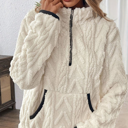 Sweat-shirt à demi-zip et poche molletonnée