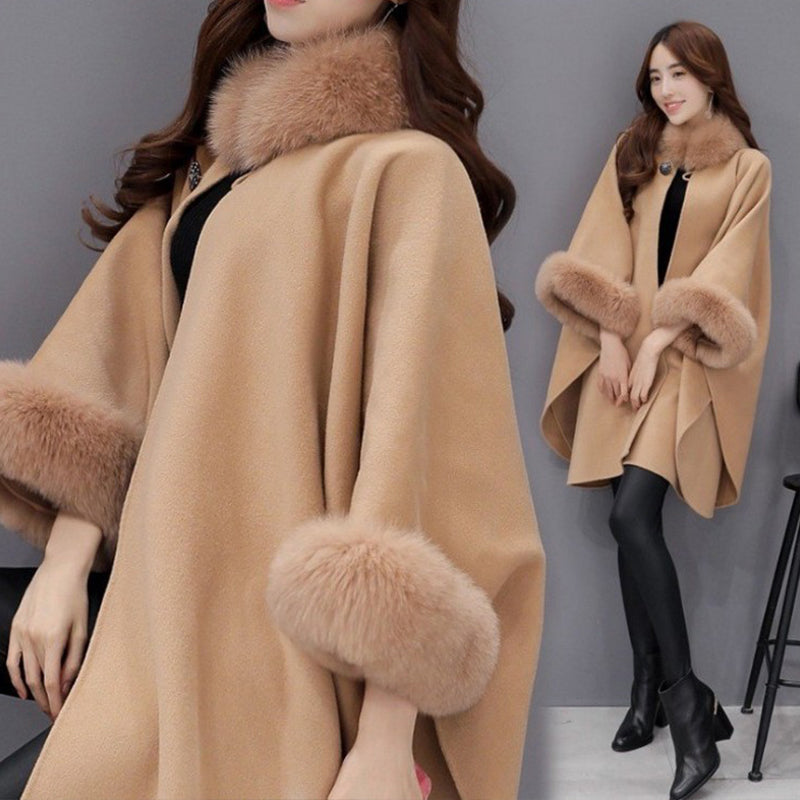 (💗Offre spéciale - 40% de réduction) Manteau à col en fourrure premium pour femmes, automne et hiver🔥Chaleureux et élégant