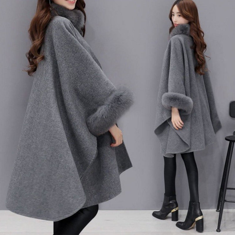 (💗Offre spéciale - 40% de réduction) Manteau à col en fourrure premium pour femmes, automne et hiver🔥Chaleureux et élégant