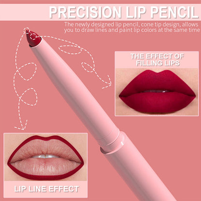 🔥Hot Sale Deals- 12-Color Matte Lipstick & Lip Liner Set (Wood-Cased)