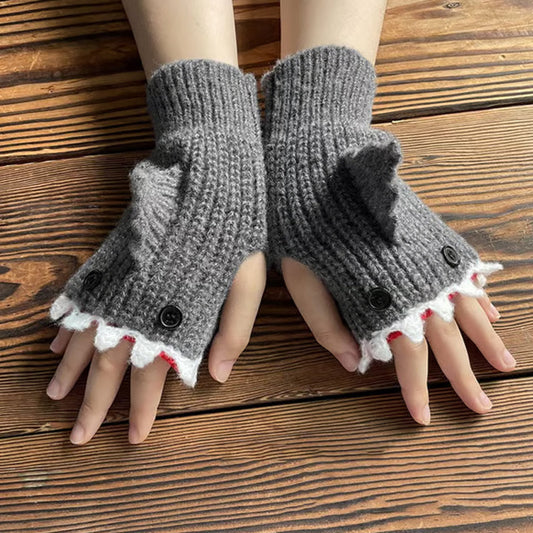 Gants demi-doigts chauds Creative Shark Design