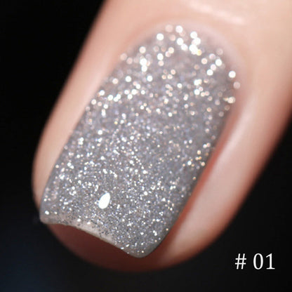 Vernis à ongles gel pailleté avec strass broyés
