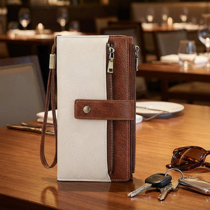 👜 50 % DE RÉDUCTION ! ✨ Portefeuille pour femme de style rétro – Protection RFID, trois compartiments et cuir durable 🛍️