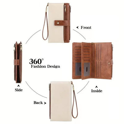 👜 50 % DE RÉDUCTION ! ✨ Portefeuille pour femme de style rétro – Protection RFID, trois compartiments et cuir durable 🛍️