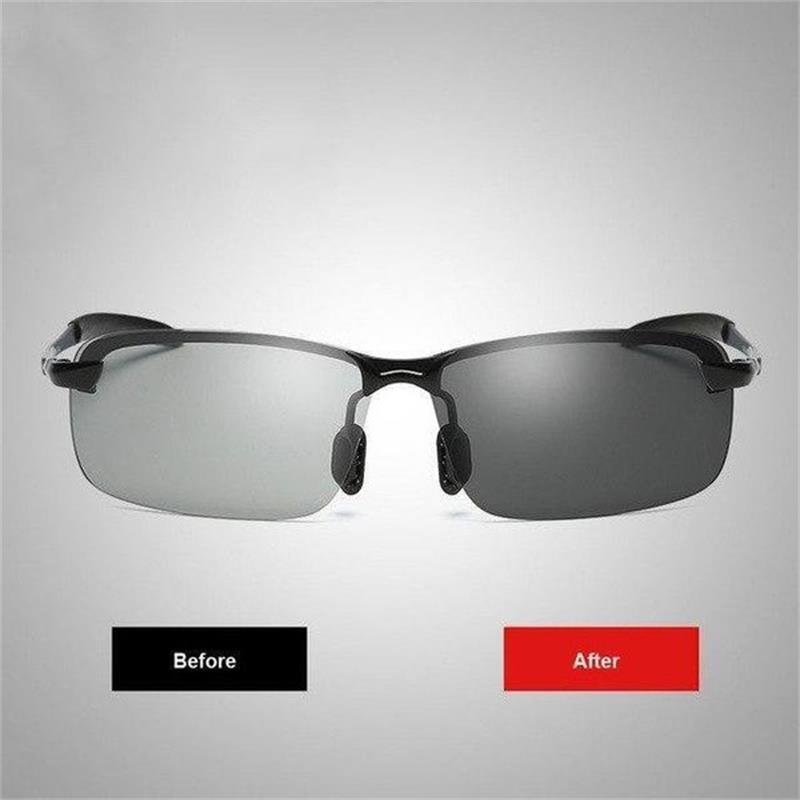 🕶️ 50 % DE RÉDUCTION ! ⏰ Lunettes de soleil photochromiques avec verres HD polarisés et anti-éblouissement – Monture sport sans contour – Idéales pour la conduite, la pêche, le vélo et les activités de plein air – Protection fiable par tous les temps ☀️