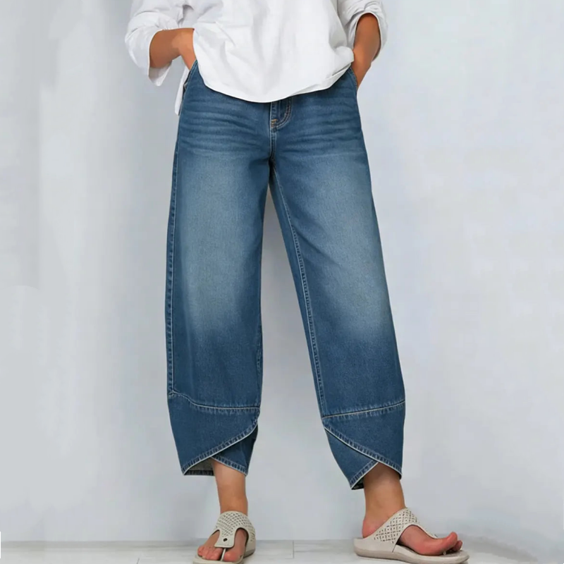 💥2026 HOT SALE💥Jeans décontractés pour femmes à jambes larges et coupe courte