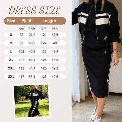 💖 Ensemble veste et robe à col montant pour femme
