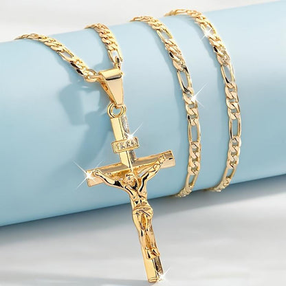 💐50% DE RÉDUCTION ! Collier Crucifix en Or – Motif INRI Très Détaillé ✝️✨【Offre Limitée】