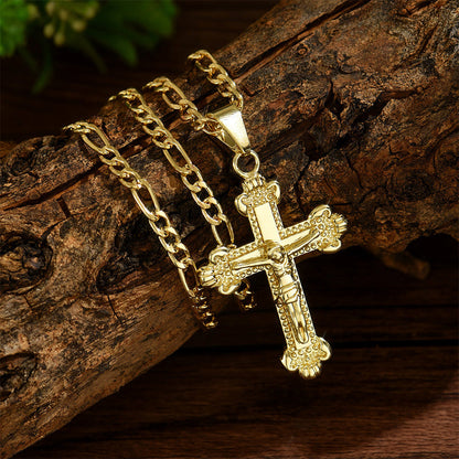 💐50% DE RÉDUCTION ! Collier Crucifix en Or – Motif INRI Très Détaillé ✝️✨【Offre Limitée】