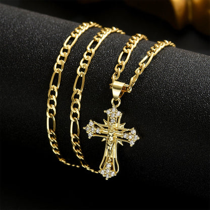💐50% DE RÉDUCTION ! Collier Crucifix en Or – Motif INRI Très Détaillé ✝️✨【Offre Limitée】