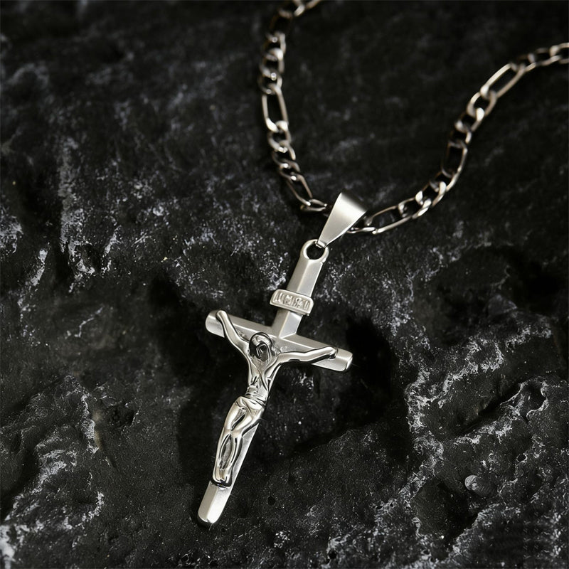 💐50% DE RÉDUCTION ! Collier Crucifix en Or – Motif INRI Très Détaillé ✝️✨【Offre Limitée】