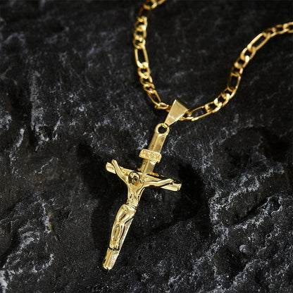 💐50% DE RÉDUCTION ! Collier Crucifix en Or – Motif INRI Très Détaillé ✝️✨【Offre Limitée】