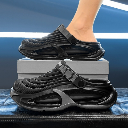 👟50% DE RÉDUCTION🌬️Sandales Homme Polyvalentes 2 en 1 – Semelle Épaisse EVA, Antidérapantes & Ultra-Légères Respirantes🏃‍♂️