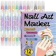 💅✨ PROMO FLASH -50% ! Stylos Marqueurs Nail Art Double Pointe – 12/24 Couleurs, Séchage Rapide, Sans Lampe UV, Formule à Base d'Eau, Idéal Débutantes & Pros 🎨