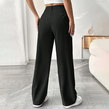 📢📢50 % DE RÉDUCTION !! ⏰ Pantalon Large Taille Haute – Tissu Doux, Confort Absolu 🌸☁️【Offre Limitée】