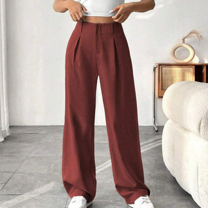 📢📢50 % DE RÉDUCTION !! ⏰ Pantalon Large Taille Haute – Tissu Doux, Confort Absolu 🌸☁️【Offre Limitée】