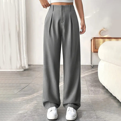 📢📢50 % DE RÉDUCTION !! ⏰ Pantalon Large Taille Haute – Tissu Doux, Confort Absolu 🌸☁️【Offre Limitée】