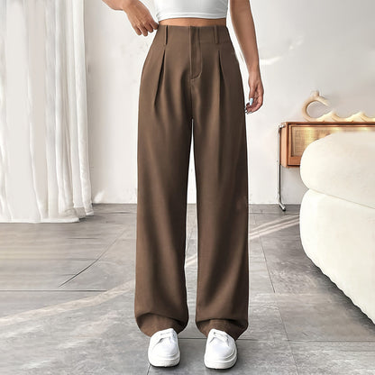 📢📢50 % DE RÉDUCTION !! ⏰ Pantalon Large Taille Haute – Tissu Doux, Confort Absolu 🌸☁️【Offre Limitée】