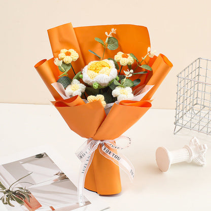🌸 50 % DE RÉDUCTION ! 🎉 Bouquet de fleurs délicates au crochet fait main – Design réaliste, durable et parfait pour la décoration intérieure ou comme cadeau ✨