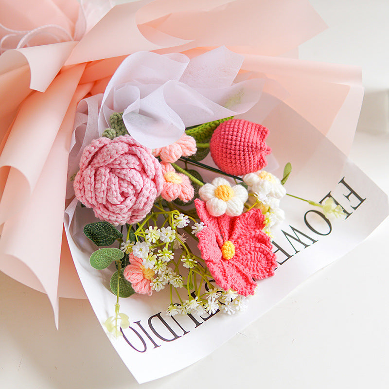 🌸 50 % DE RÉDUCTION ! 🎉 Bouquet de fleurs délicates au crochet fait main – Design réaliste, durable et parfait pour la décoration intérieure ou comme cadeau ✨