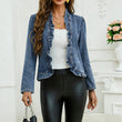 📢📢50 % DE RÉDUCTION !! ⏰Veste en jean à boutons pour femme, avec volants et ouverture sur le devant