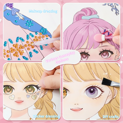 🔥PROMOTION EXCEPTIONNELLE -50%✨Kits de loisirs créatifs JSR : peinture diamant et maquillage de princesse, livre d'art sur papier métallisé, pour filles, cadeaux de Pâques faits main