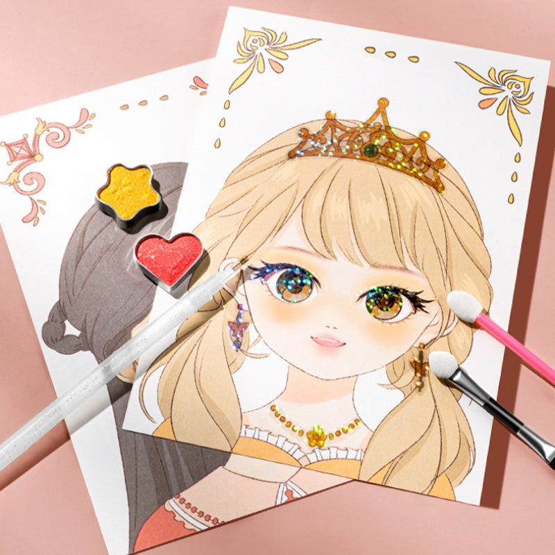 🔥PROMOTION EXCEPTIONNELLE -50%✨Kits de loisirs créatifs JSR : peinture diamant et maquillage de princesse, livre d'art sur papier métallisé, pour filles, cadeaux de Pâques faits main