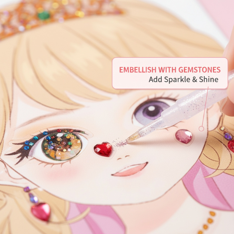 🔥PROMOTION EXCEPTIONNELLE -50%✨Kits de loisirs créatifs JSR : peinture diamant et maquillage de princesse, livre d'art sur papier métallisé, pour filles, cadeaux de Pâques faits main