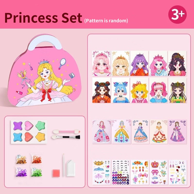🔥PROMOTION EXCEPTIONNELLE -50%✨Kits de loisirs créatifs JSR : peinture diamant et maquillage de princesse, livre d'art sur papier métallisé, pour filles, cadeaux de Pâques faits main
