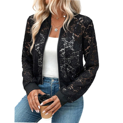 🔥Nouveautés et offres spéciales - Veste légère à lacets et fermeture éclair pour femme