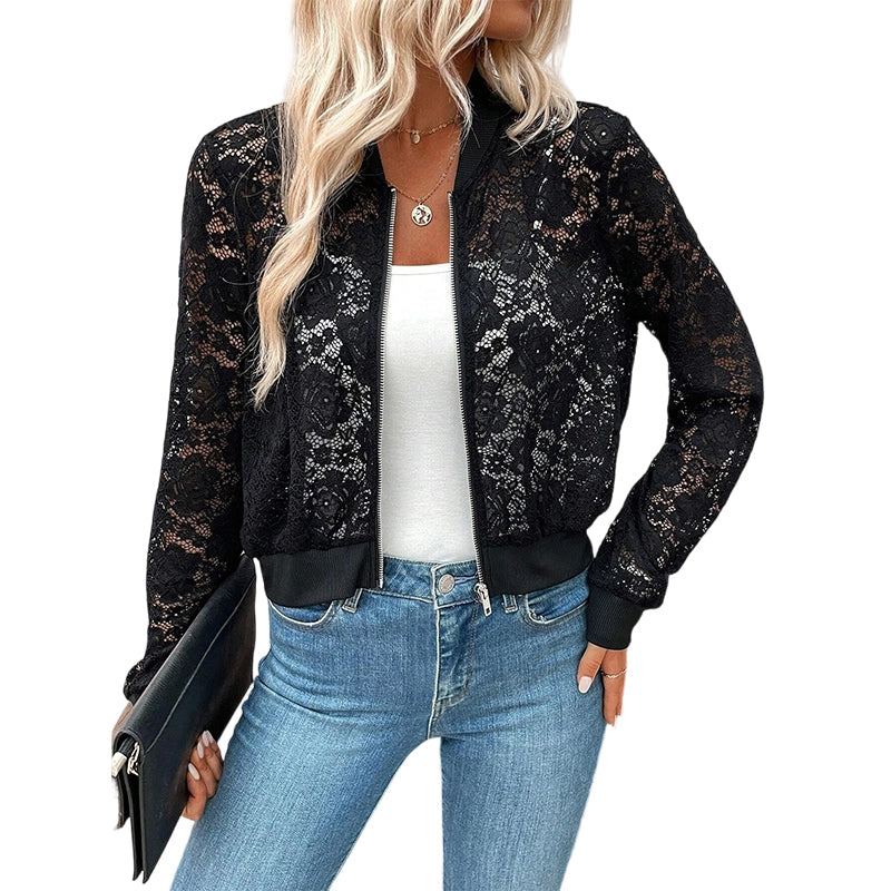 🔥Nouveautés et offres spéciales - Veste légère à lacets et fermeture éclair pour femme