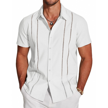 Men's Casual Short Sleeve Button-Down Shirt
