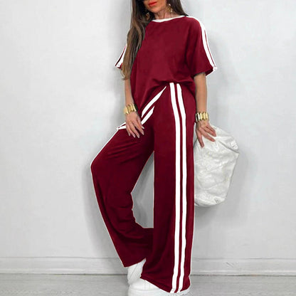👖 50 % DE RÉDUCTION SUR L'ENSEMBLE DEUX PIÈCES À RAYURES ! ✨ Doux, respirant et coupe ample pour un look décontracté parfait 🌿