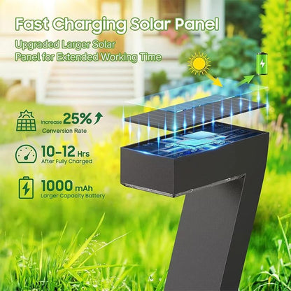 🏡 Lot de 4 lampes de jardin solaires en forme de « 7 » — 7 à 12 heures d'autonomie 💡  ✨
