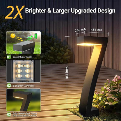🏡 Lot de 4 lampes de jardin solaires en forme de « 7 » — 7 à 12 heures d'autonomie 💡  ✨