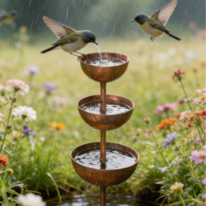🐦 Redonnez vie à votre jardin ! Abreuvoir à oiseaux paisible avec récupérateur d’eau de pluie pour accueillir la faune sauvage de votre jardin.🌿