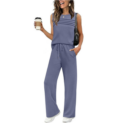 🎁PROMOTION EXCEPTIONNELLE : 50 % DE RÉDUCTION !💥Ensemble débardeur et pantalon à cordon pour femme
